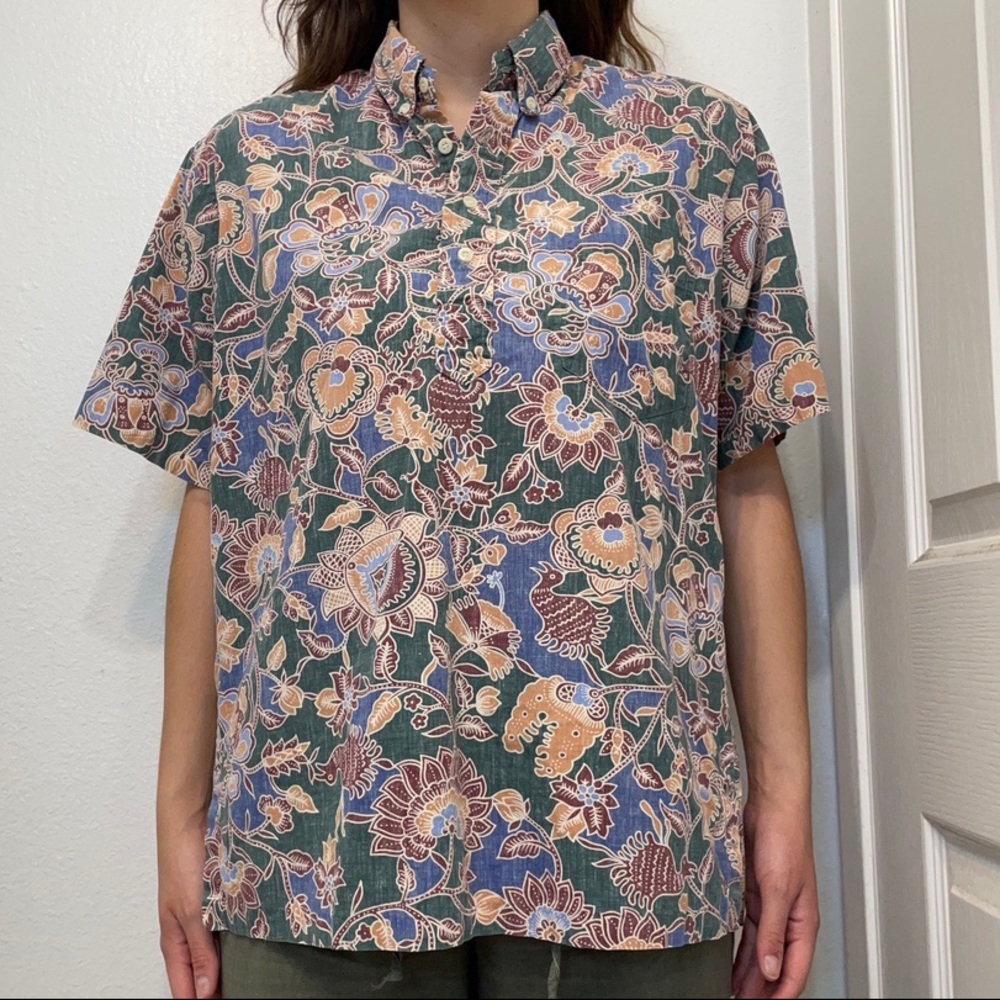 vintage reyn spooner collared patterned shirt
